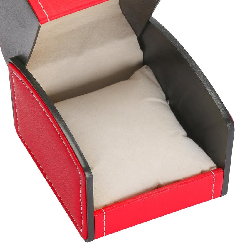 BAOPEND Luxury Single Watch Gift Box with Removable Pillow, PU Leather Single Watch Case Wristwatch Jewelry Storage Display Holder Cases for Men and Women (Red) - Image 4